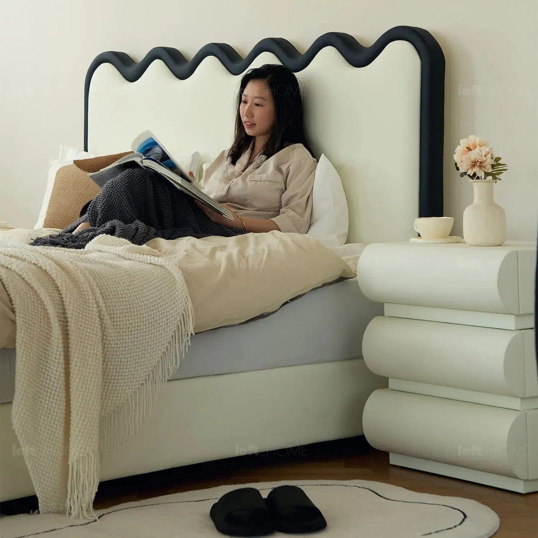 Modern Leather Bed RIPPLE