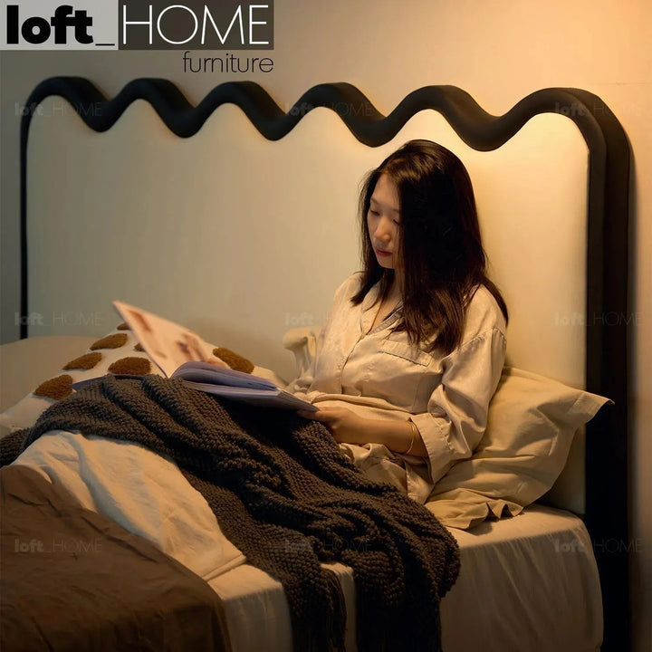 Modern Leather Bed RIPPLE