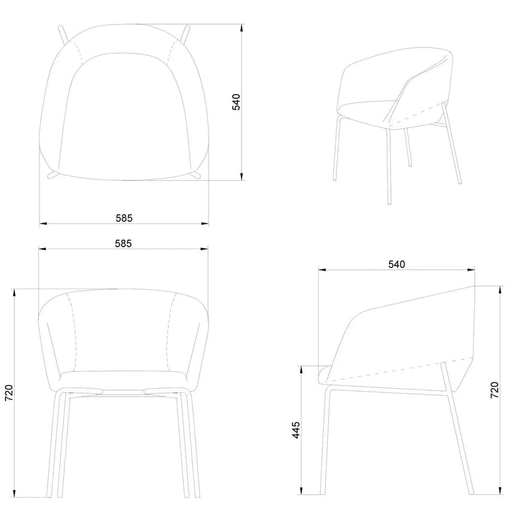 Industrial Metal Fabric Dining Chair SLICING