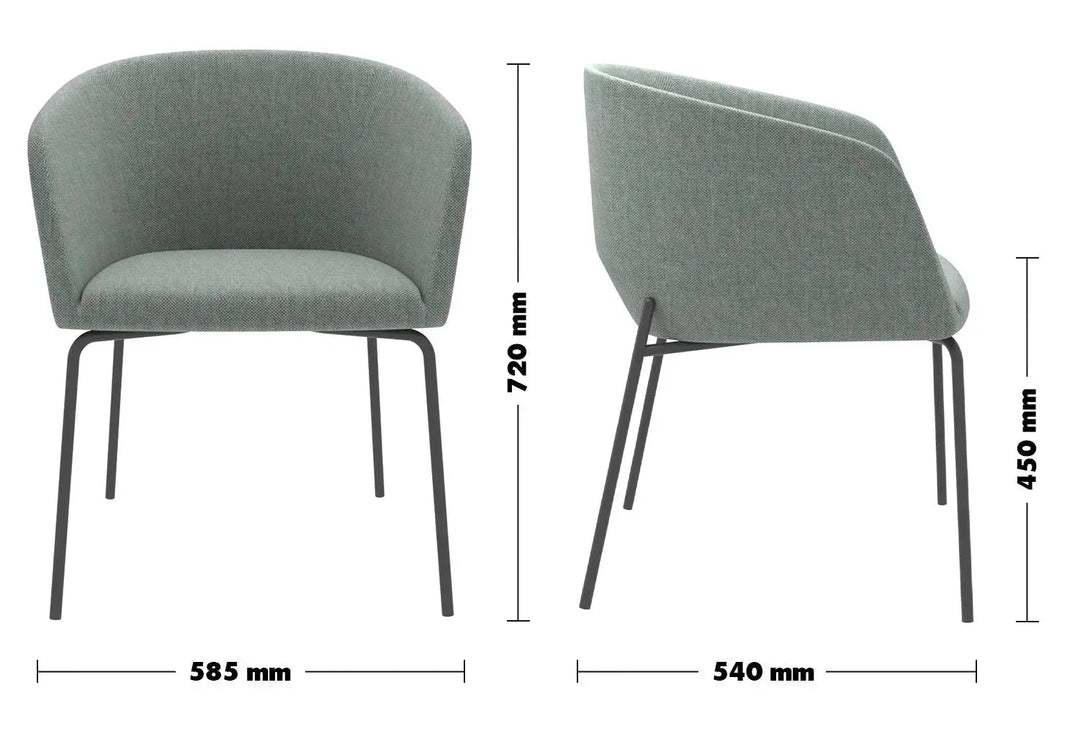 Industrial Metal Fabric Dining Chair SLICING
