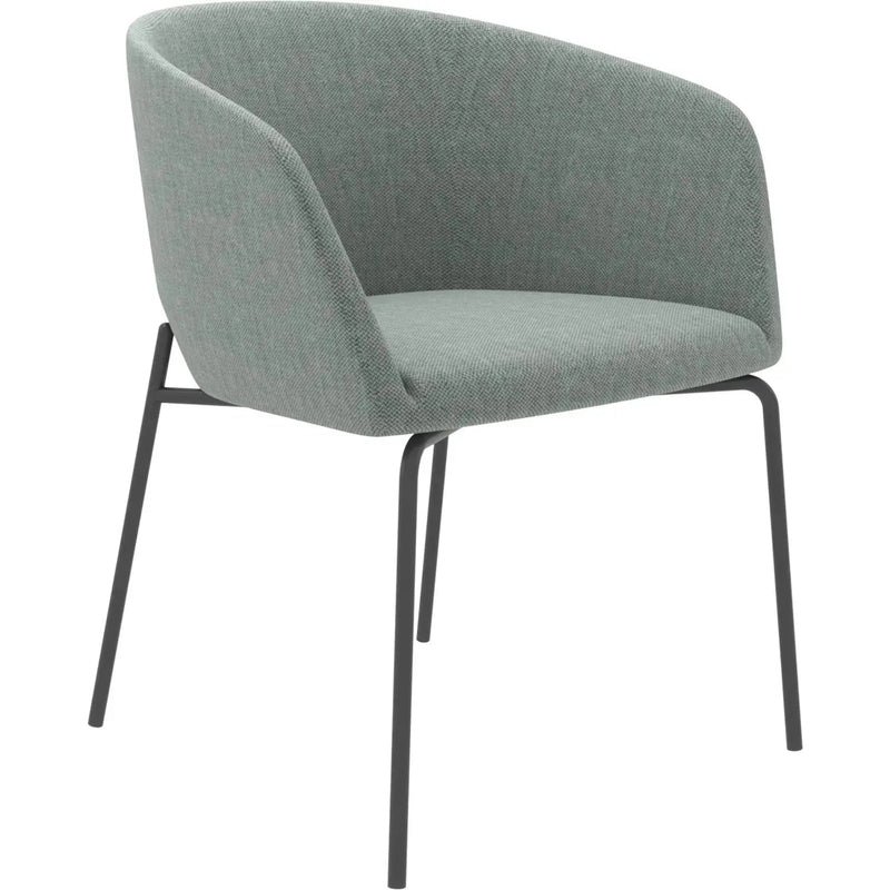 Bauhaus metal fabric dining chair slicing in white background.