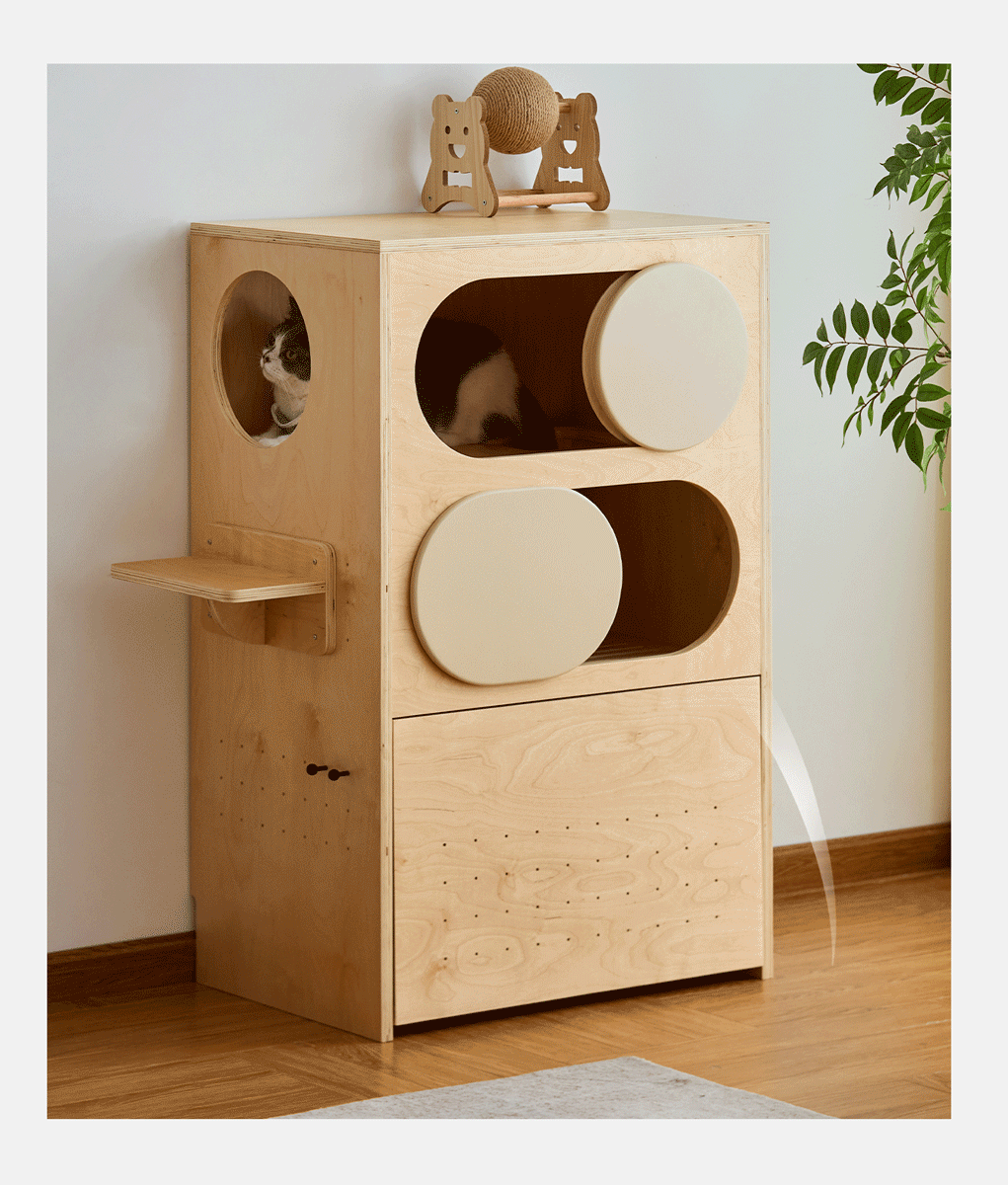 Minimalist Plywood Cat Tower Cabinet GULU