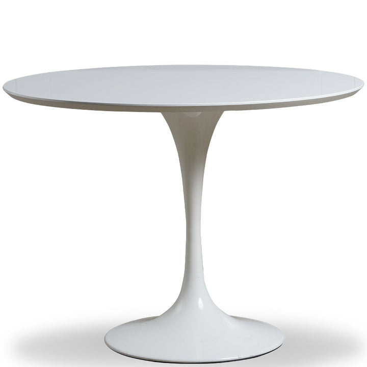 Minimalist plywood round dining table tulip in still life.