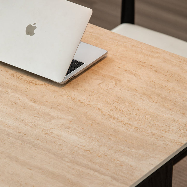 Minimalist Sintered Stone Black Ash Wood Dining Table BLACK OSLO
