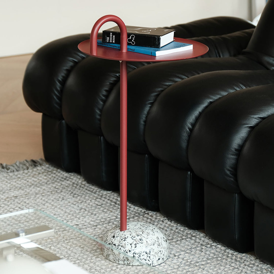 Bauhaus steel marble side table loop primary product view.