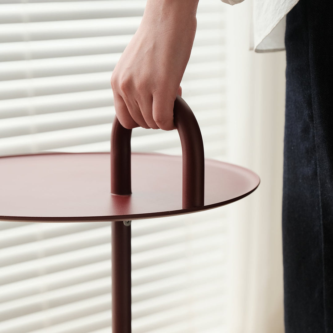 Bauhaus steel marble side table loop material variants.