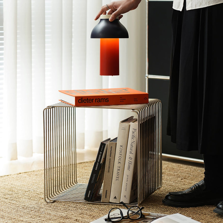 Bauhaus steel side table panton wire primary product view.