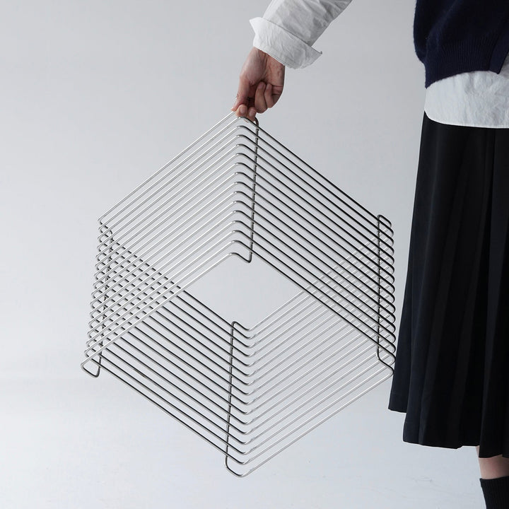 Bauhaus steel side table panton wire in details.