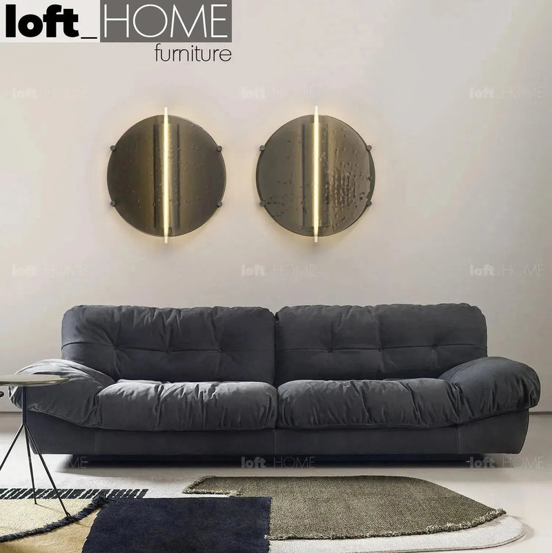 Bauhaus suede fabric 3 seater sofa milano primary product view.