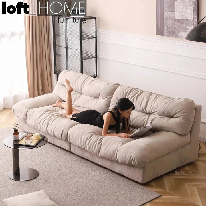 Contemporary suede fabric 3 seater sofa milano situational feels.