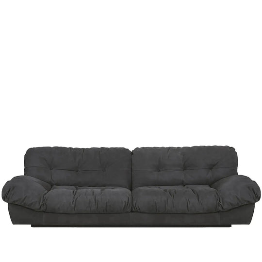 Bauhaus suede fabric 3 seater sofa milano in white background.