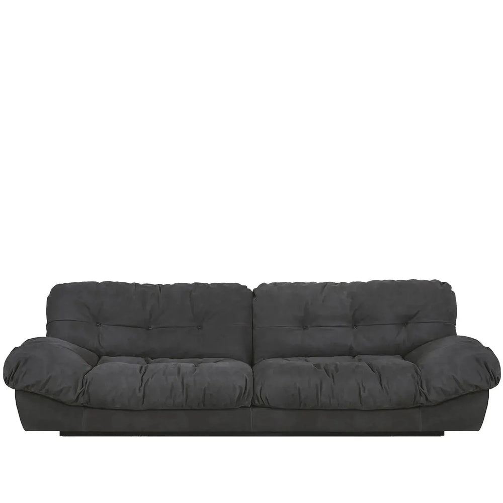 Contemporary suede fabric 3 seater sofa milano in white background.