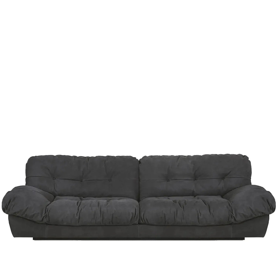 Contemporary suede fabric 3 seater sofa milano in white background.