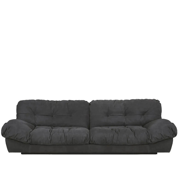 Contemporary suede fabric 3 seater sofa milano in white background.