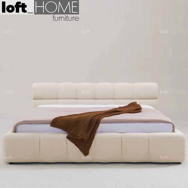 Contemporary Suede Fabric Bed TUFTY
