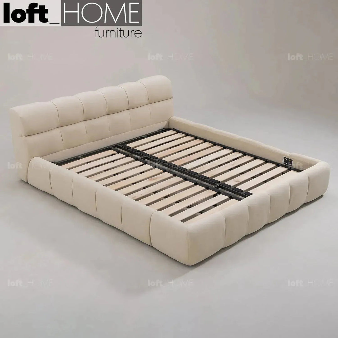 Contemporary Suede Fabric Bed TUFTY