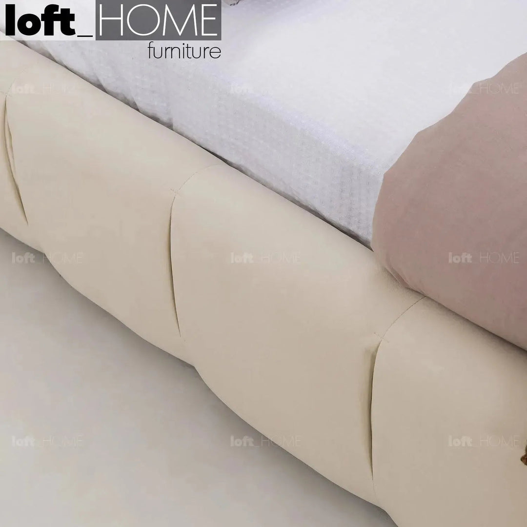 Contemporary Suede Fabric Bed TUFTY