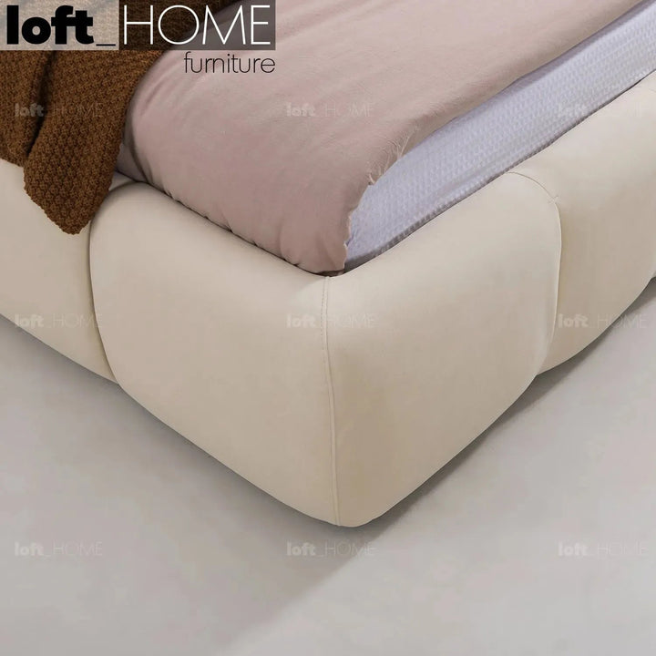 Contemporary Suede Fabric Bed TUFTY