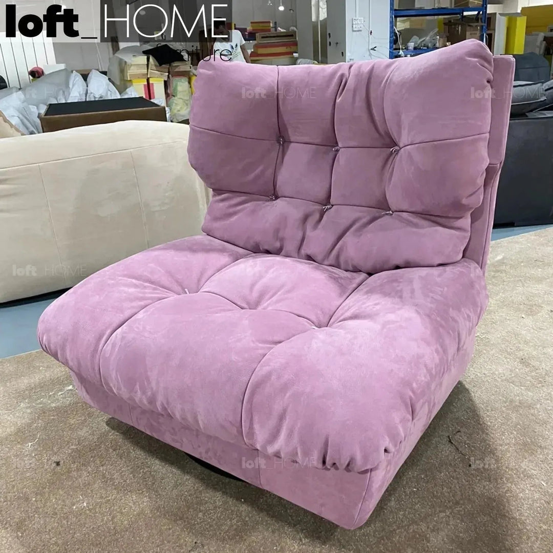 Contemporary Suede Fabric Revolving 1 Seater Sofa MILANO
