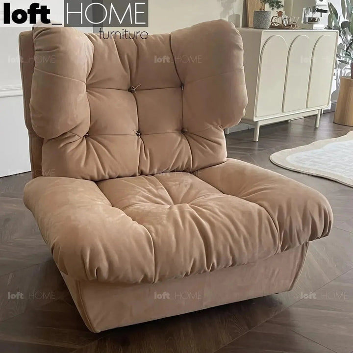Contemporary Suede Fabric Revolving 1 Seater Sofa MILANO