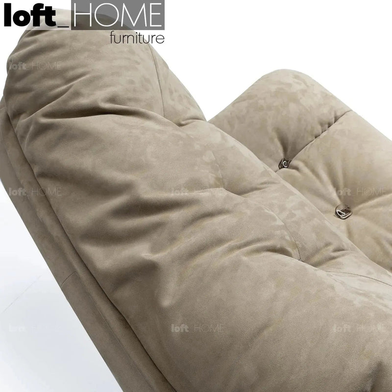 Bauhaus suede fabric revolving 1 seater sofa milano in still life.