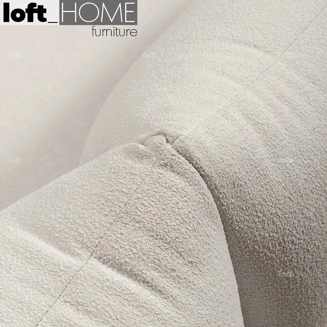 Cream Teddy Fabric 1 Seater Sofa MARENCO