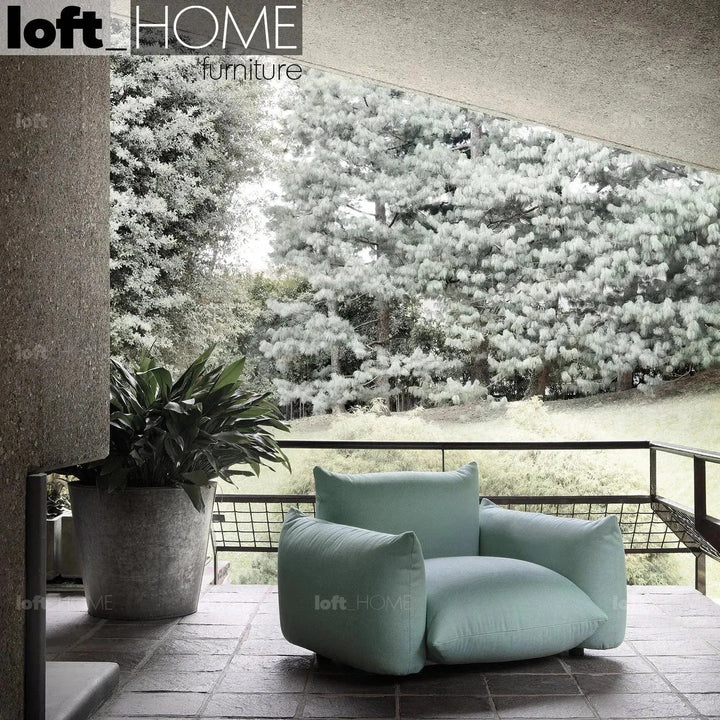 Cream Teddy Fabric 1 Seater Sofa MARENCO