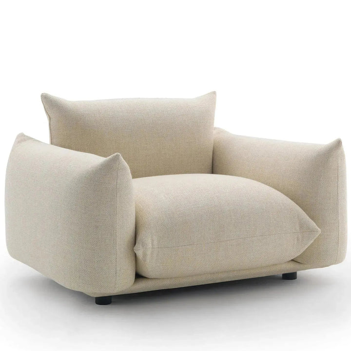 Cream Teddy Fabric 1 Seater Sofa MARENCO