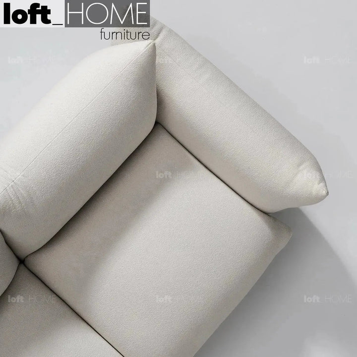 Cream Teddy Fabric 1 Seater Sofa MARENCO