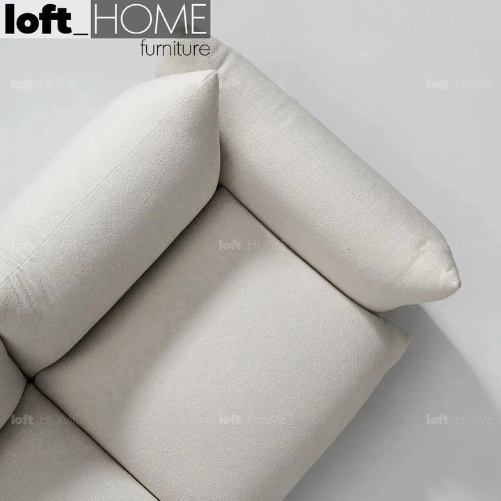 Cream Teddy Fabric 2 Seater Sofa MARENCO