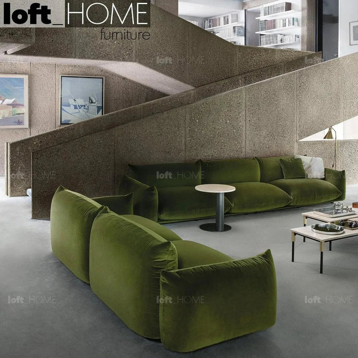 Cream Teddy Fabric 4 Seater Sofa MARENCO