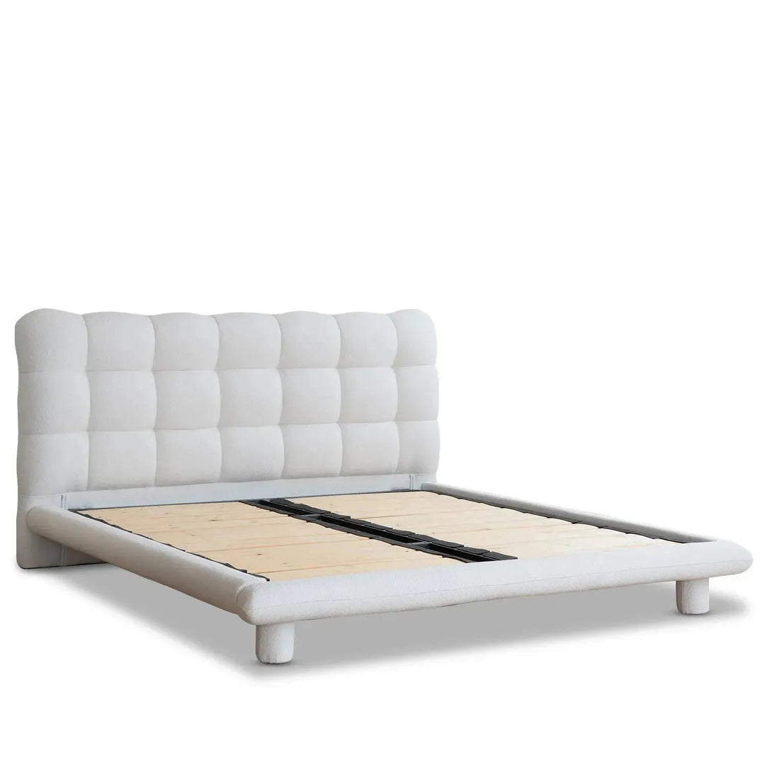 Cream Teddy Fabric Bed BUBBLE