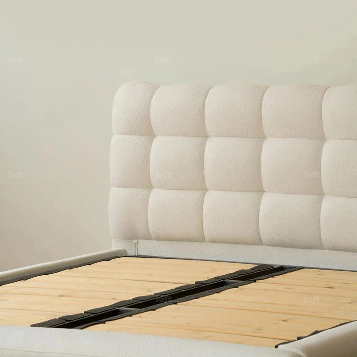 Cream Teddy Fabric Bed BUBBLE