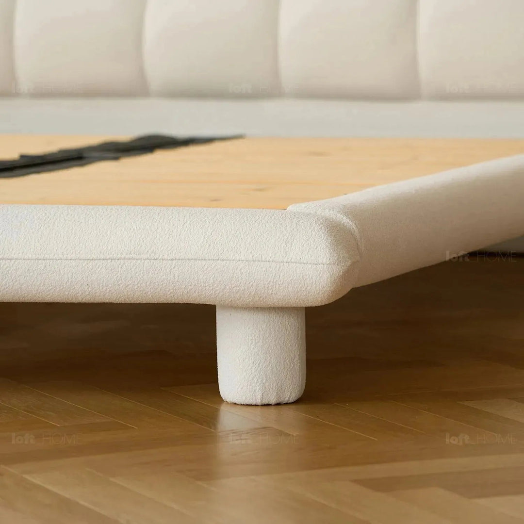 Cream Teddy Fabric Bed BUBBLE