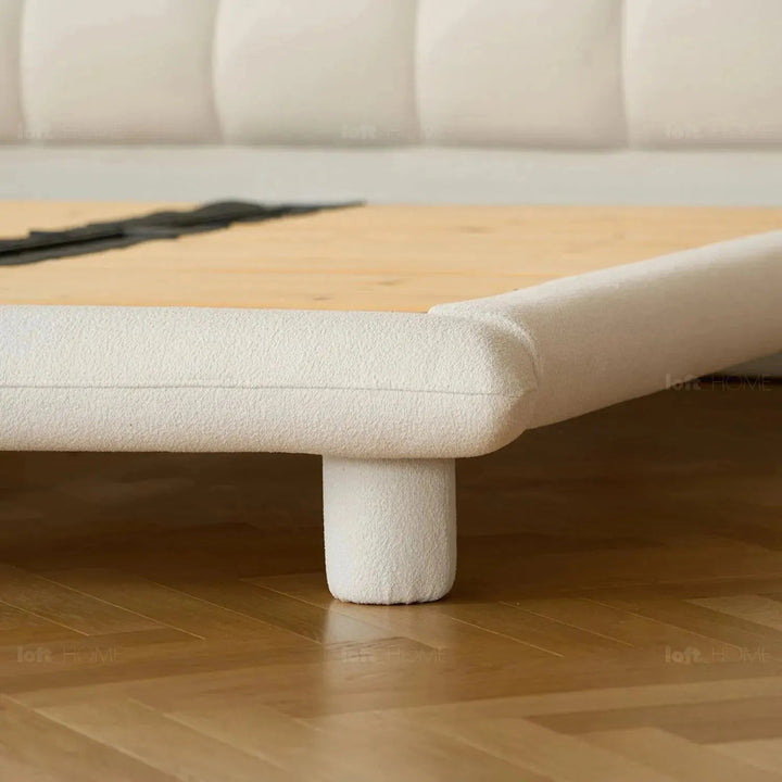 Cream Teddy Fabric Bed BUBBLE