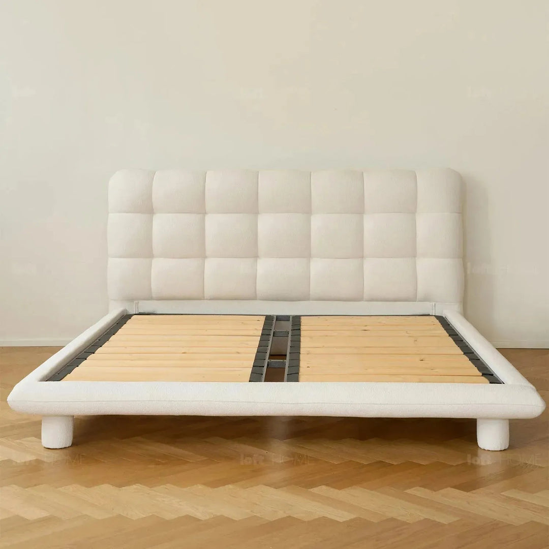 Cream Teddy Fabric Bed BUBBLE