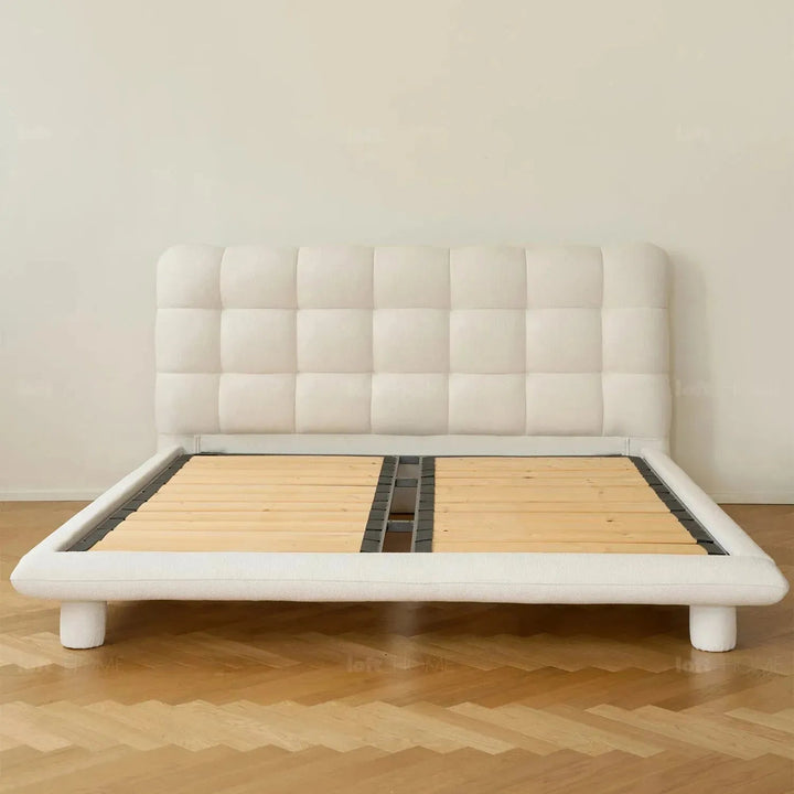 Cream Teddy Fabric Bed BUBBLE