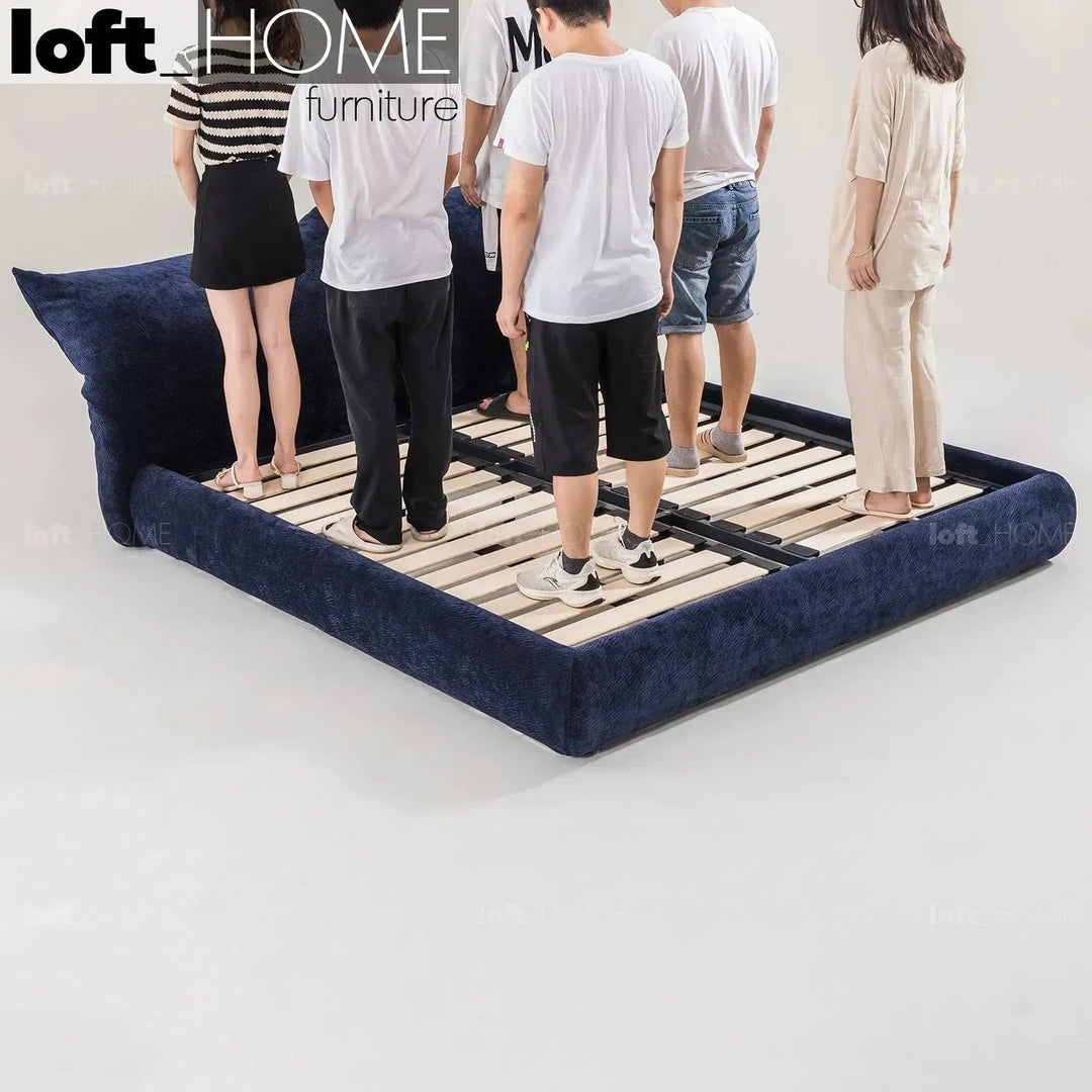 Contemporary Velvet Fabric Bed STANDARD