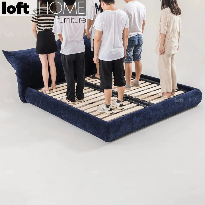 Contemporary Velvet Fabric Bed STANDARD