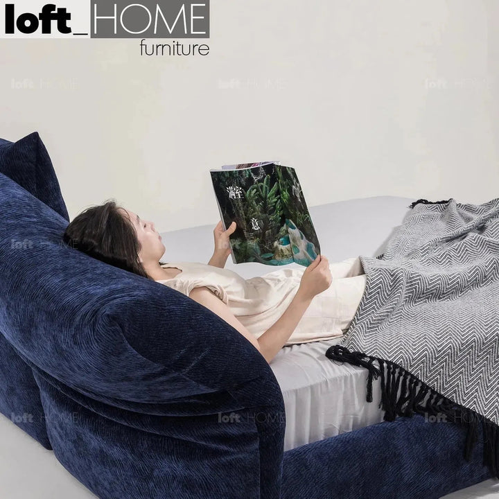 Contemporary Velvet Fabric Bed STANDARD