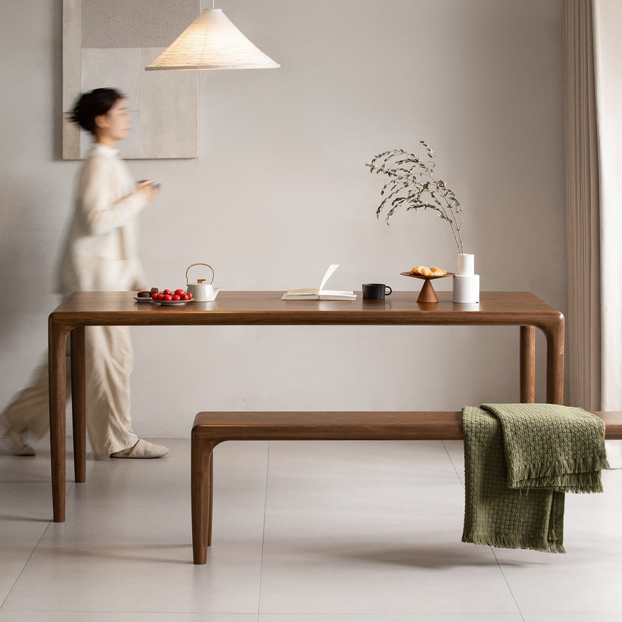 Japandi Walnut Wood Dining Table CONTI