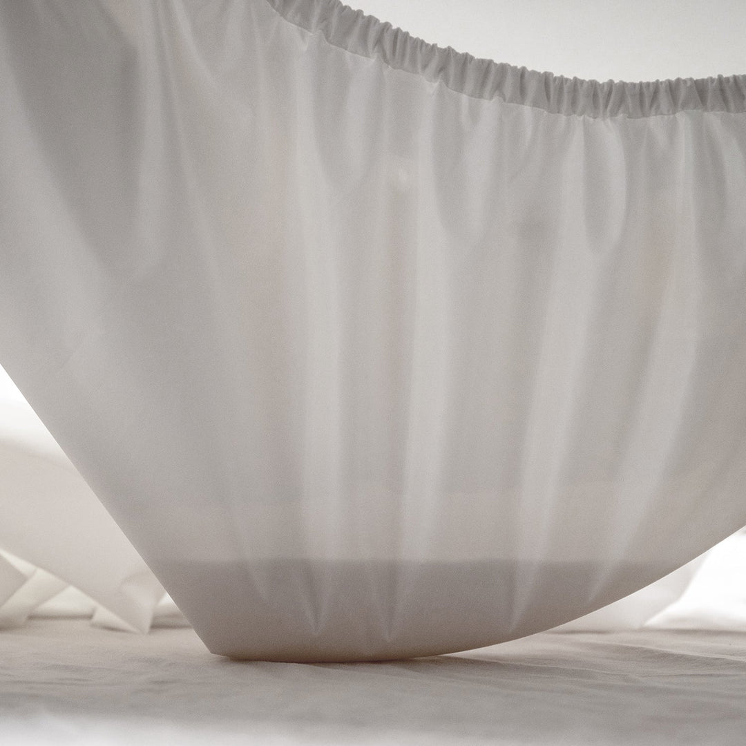 Minimalist water proof fabric bed sheet pure with context.