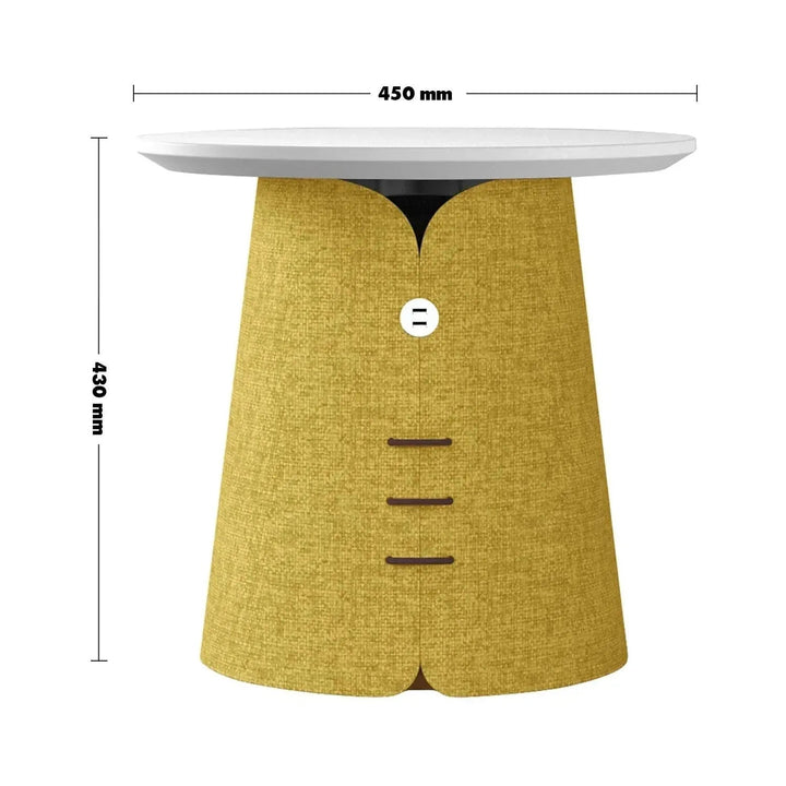 Bauhaus wood side table collar size charts.