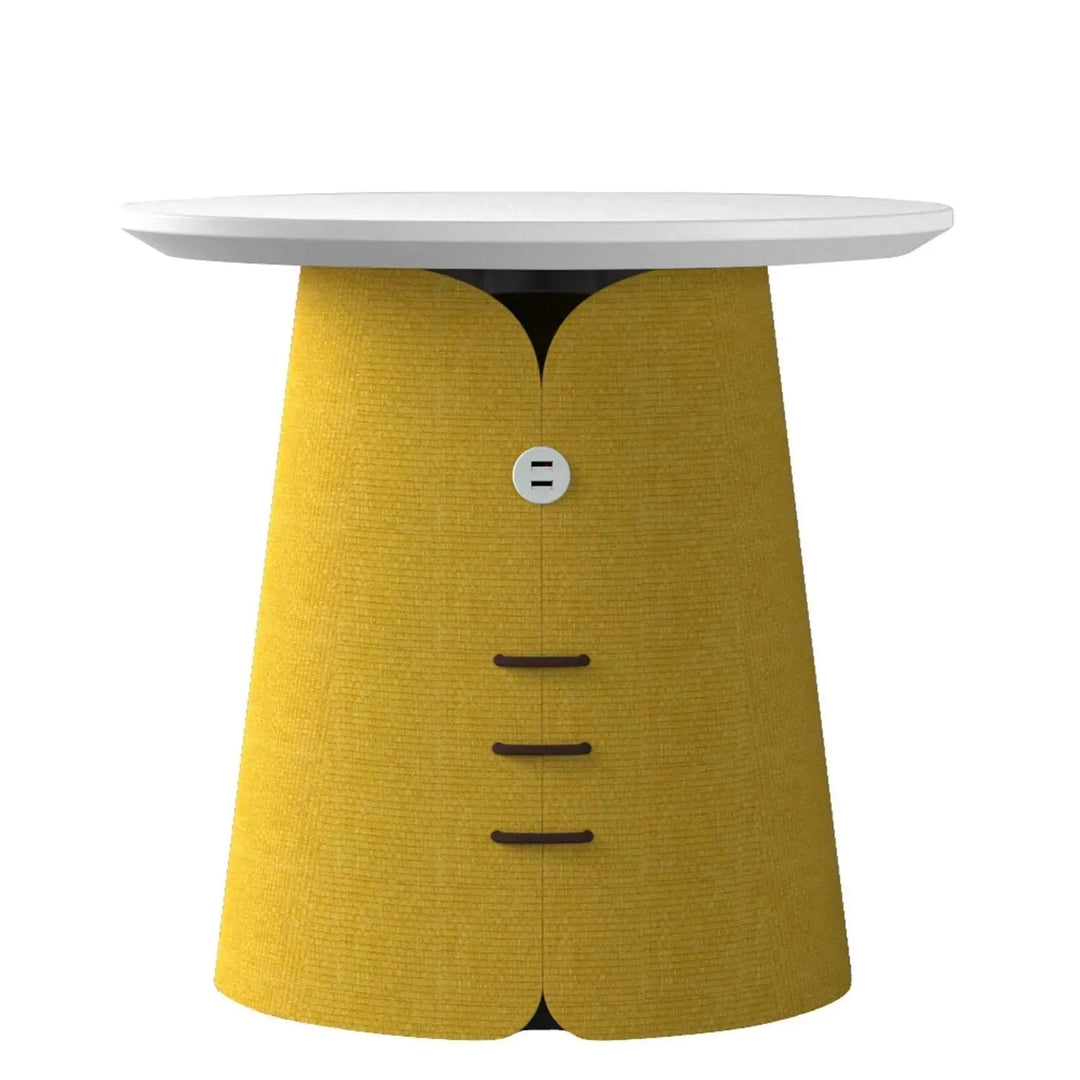 Bauhaus wood side table collar in details.