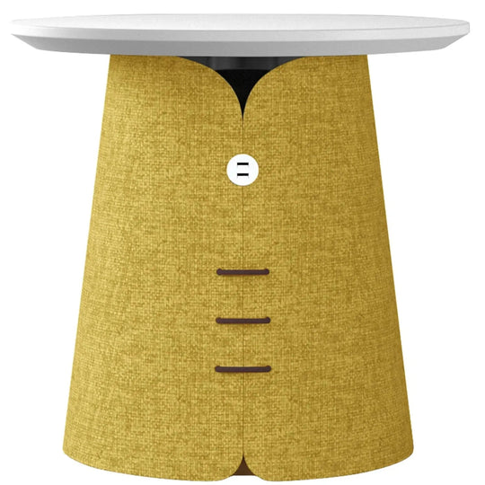Bauhaus wood side table collar in white background.