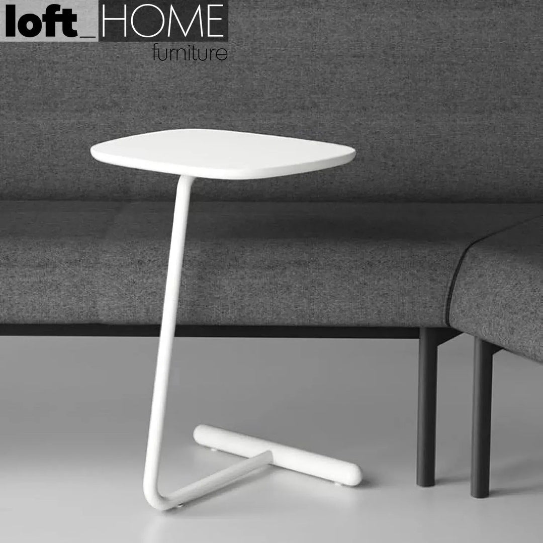 Bauhaus wood side table origin in panoramic view.