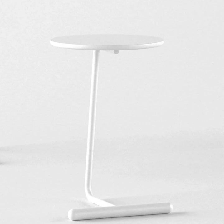 Bauhaus wood side table origin in white background.