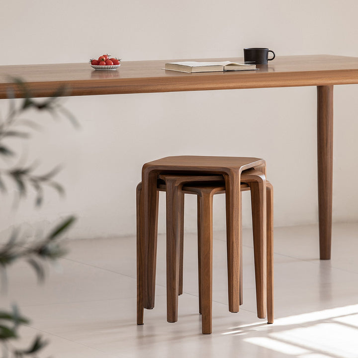 Minimalist walnut wood stool conti size charts.