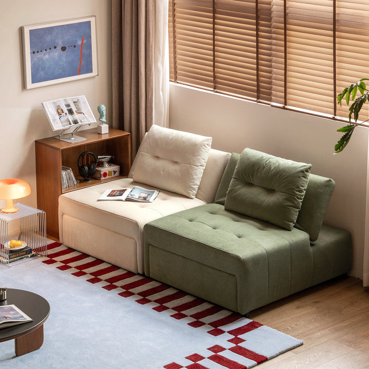 Modern cat scratch resistant fabric 1 seater sofa bed macaron in still life.