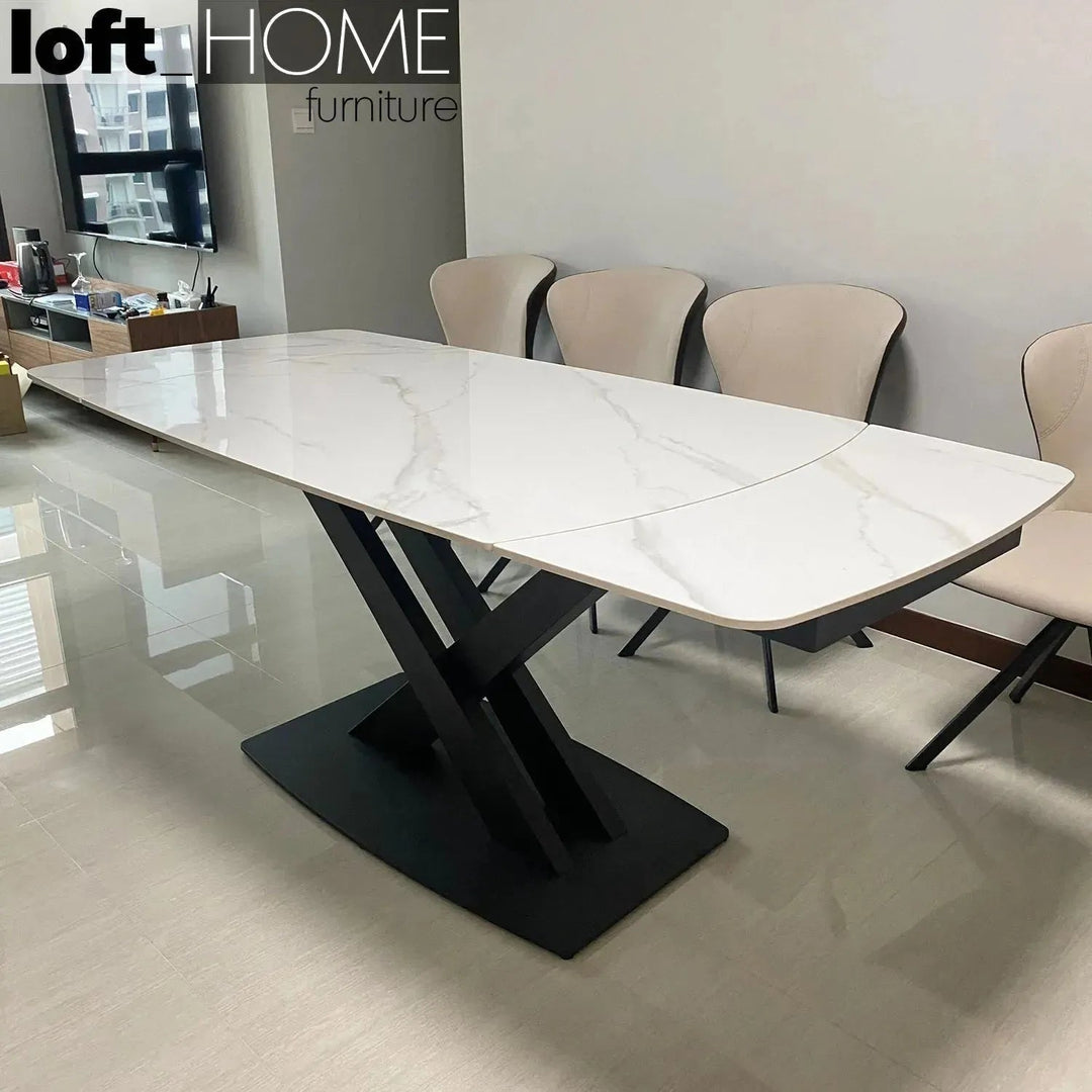 Modern Extendable Sintered Stone Dining Table LUVIA